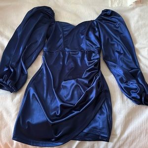 beautiful blue silk dress